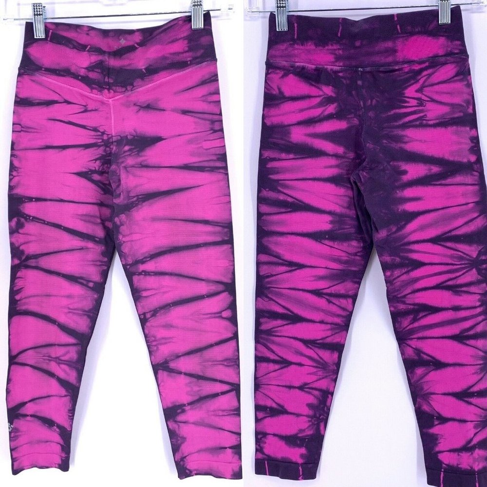 Nux Tie Dye Seamless Capri Leggings Cropped Yoga Leggings Sz S
